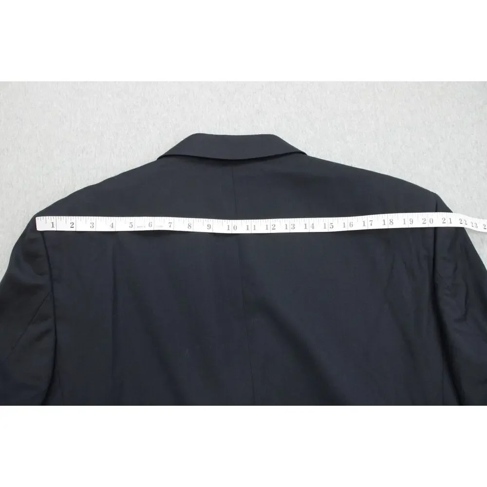 Jos A Bank Blazer 46R Navy Blue 100% Wool Lined Signature 2-Buttons